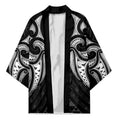 Maori Rugby Custom Ngaru Mangopare Kimono Black Whetu Niho Taniwha Motif