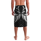 Maori Rugby Custom Ngaru Mangopare Lavalava Black Whetu Niho Taniwha Motif