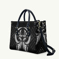 Maori Rugby Custom Ngaru Mangopare Leather Bag Black Whetu Niho Taniwha Motif