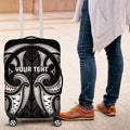 Maori Rugby Custom Ngaru Mangopare Luggage Cover Black Whetu Niho Taniwha Motif
