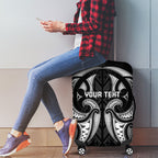 Maori Rugby Custom Ngaru Mangopare Luggage Cover Black Whetu Niho Taniwha Motif