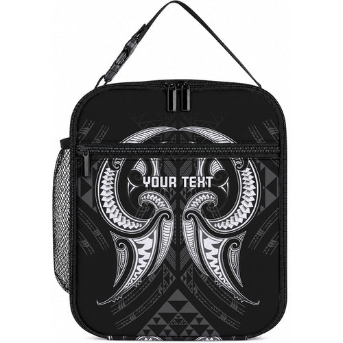 Maori Rugby Custom Ngaru Mangopare Lunch Bag Black Whetu Niho Taniwha Motif