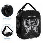 Maori Rugby Custom Ngaru Mangopare Lunch Bag Black Whetu Niho Taniwha Motif