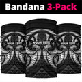 Maori Rugby Custom Ngaru Mangopare Neck Gaiter Black Whetu Niho Taniwha Motif
