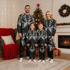 Maori Rugby Custom Ngaru Mangopare Christmas Pajama Set Black Whetu Niho Taniwha Motif