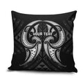 Maori Rugby Custom Ngaru Mangopare Pillow Cover Black Whetu Niho Taniwha Motif