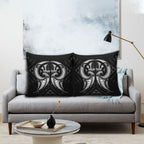 Maori Rugby Custom Ngaru Mangopare Pillow Cover Black Whetu Niho Taniwha Motif