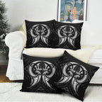 Maori Rugby Custom Ngaru Mangopare Pillow Cover Black Whetu Niho Taniwha Motif
