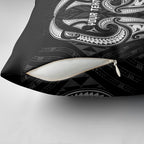 Maori Rugby Custom Ngaru Mangopare Pillow Cover Black Whetu Niho Taniwha Motif