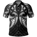 Maori Rugby Custom Ngaru Mangopare Polo Shirt Black Whetu Niho Taniwha Motif