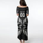 Maori Rugby Custom Ngaru Mangopare Puletasi Black Whetu Niho Taniwha Motif