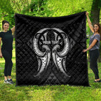 Maori Rugby Custom Ngaru Mangopare Quilt Black Whetu Niho Taniwha Motif