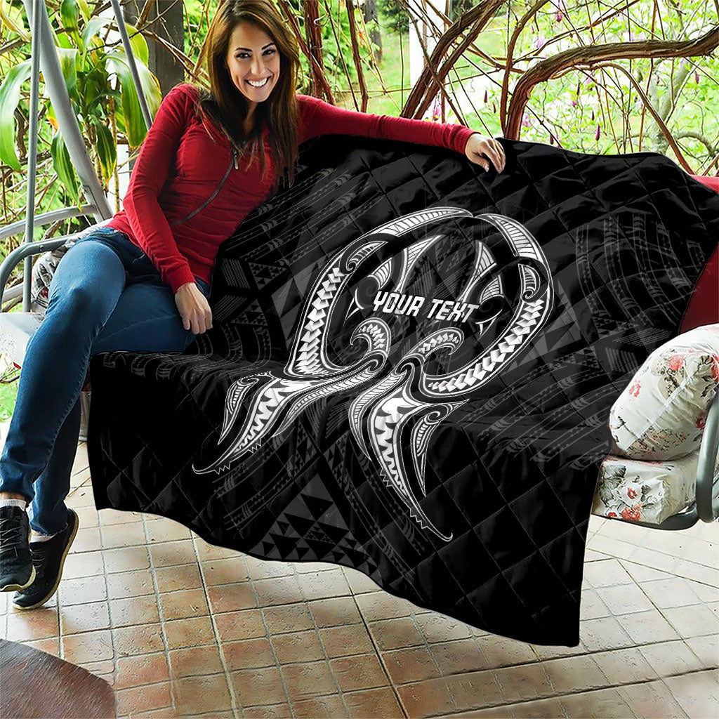 Maori Rugby Custom Ngaru Mangopare Quilt Black Whetu Niho Taniwha Motif
