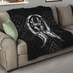 Maori Rugby Custom Ngaru Mangopare Quilt Black Whetu Niho Taniwha Motif