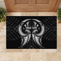 Maori Rugby Custom Ngaru Mangopare Rubber Doormat Black Whetu Niho Taniwha Motif