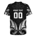 Maori Rugby Custom Ngaru Mangopare Rugby Jersey Black Whetu Niho Taniwha Motif