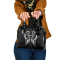 Maori Rugby Custom Ngaru Mangopare Shoulder Handbag Black Whetu Niho Taniwha Motif