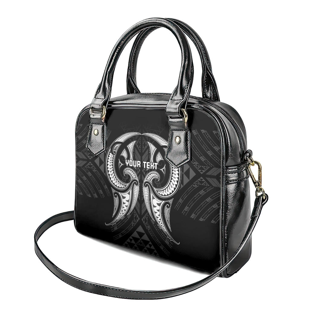 Maori Rugby Custom Ngaru Mangopare Shoulder Handbag Black Whetu Niho Taniwha Motif