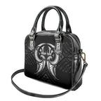 Maori Rugby Custom Ngaru Mangopare Shoulder Handbag Black Whetu Niho Taniwha Motif