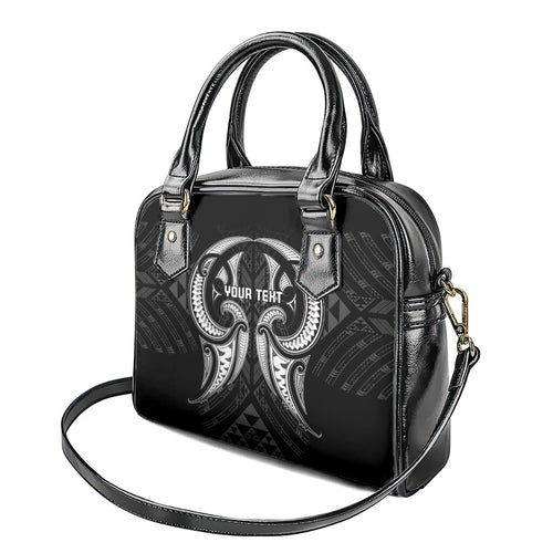 Maori Rugby Custom Ngaru Mangopare Shoulder Handbag Black Whetu Niho Taniwha Motif