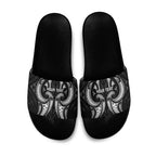 Maori Rugby Custom Ngaru Mangopare Slide Sandals Black Whetu Niho Taniwha Motif