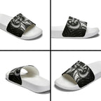 Maori Rugby Custom Ngaru Mangopare Slide Sandals Black Whetu Niho Taniwha Motif