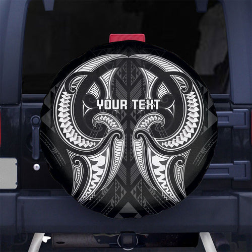 Maori Rugby Custom Ngaru Mangopare Spare Tire Cover Black Whetu Niho Taniwha Motif