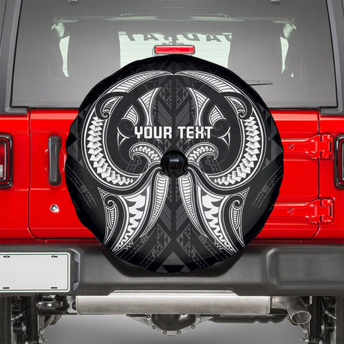 Maori Rugby Custom Ngaru Mangopare Spare Tire Cover Black Whetu Niho Taniwha Motif