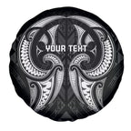 Maori Rugby Custom Ngaru Mangopare Spare Tire Cover Black Whetu Niho Taniwha Motif