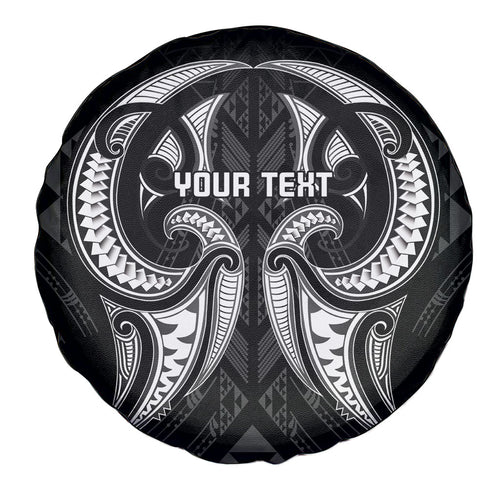 Maori Rugby Custom Ngaru Mangopare Spare Tire Cover Black Whetu Niho Taniwha Motif