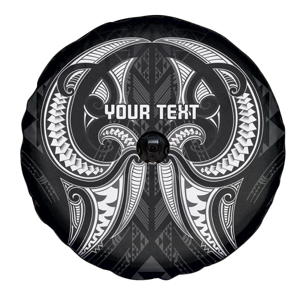 Maori Rugby Custom Ngaru Mangopare Spare Tire Cover Black Whetu Niho Taniwha Motif