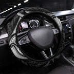 Maori Rugby Ngaru Mangopare Steering Wheel Cover Black Whetu Niho Taniwha Motif
