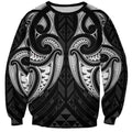 Maori Rugby Custom Ngaru Mangopare Sweatshirt Black Whetu Niho Taniwha Motif