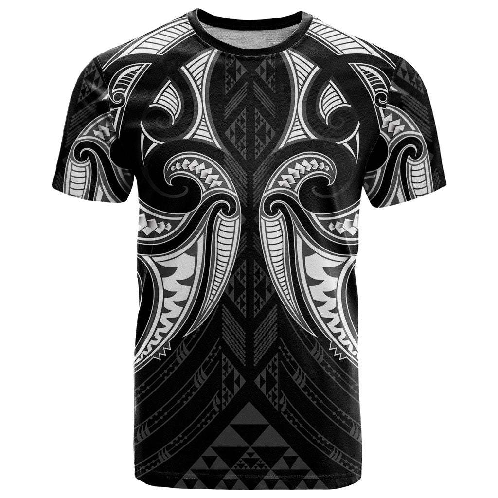 Maori Rugby Custom Ngaru Mangopare T Shirt Black Whetu Niho Taniwha Motif
