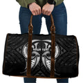 Maori Rugby Custom Ngaru Mangopare Travel Bag Black Whetu Niho Taniwha Motif
