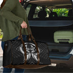 Maori Rugby Custom Ngaru Mangopare Travel Bag Black Whetu Niho Taniwha Motif