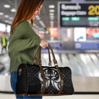 Maori Rugby Custom Ngaru Mangopare Travel Bag Black Whetu Niho Taniwha Motif