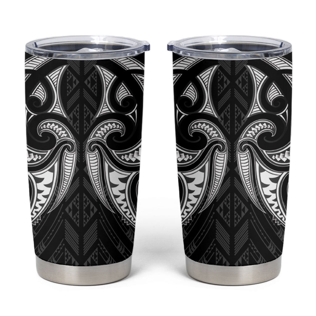 Maori Rugby Custom Ngaru Mangopare Tumbler Cup Black Whetu Niho Taniwha Motif