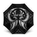 Maori Rugby Custom Ngaru Mangopare Umbrella Black Whetu Niho Taniwha Motif