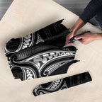 Maori Rugby Custom Ngaru Mangopare Umbrella Black Whetu Niho Taniwha Motif