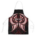 Maori Rugby Custom Ngaru Mangopare Apron Black Red Whetu Niho Taniwha Motif