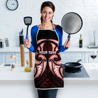 Maori Rugby Custom Ngaru Mangopare Apron Black Red Whetu Niho Taniwha Motif