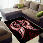 Maori Rugby Custom Ngaru Mangopare Area Rug Black Red Whetu Niho Taniwha Motif