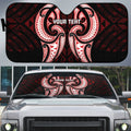 Maori Rugby Custom Ngaru Mangopare Auto Sun Shade Black Red Whetu Niho Taniwha Motif