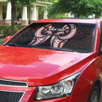 Maori Rugby Custom Ngaru Mangopare Auto Sun Shade Black Red Whetu Niho Taniwha Motif