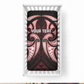 Maori Rugby Custom Ngaru Mangopare Baby Bed Cover Black Red Whetu Niho Taniwha Motif