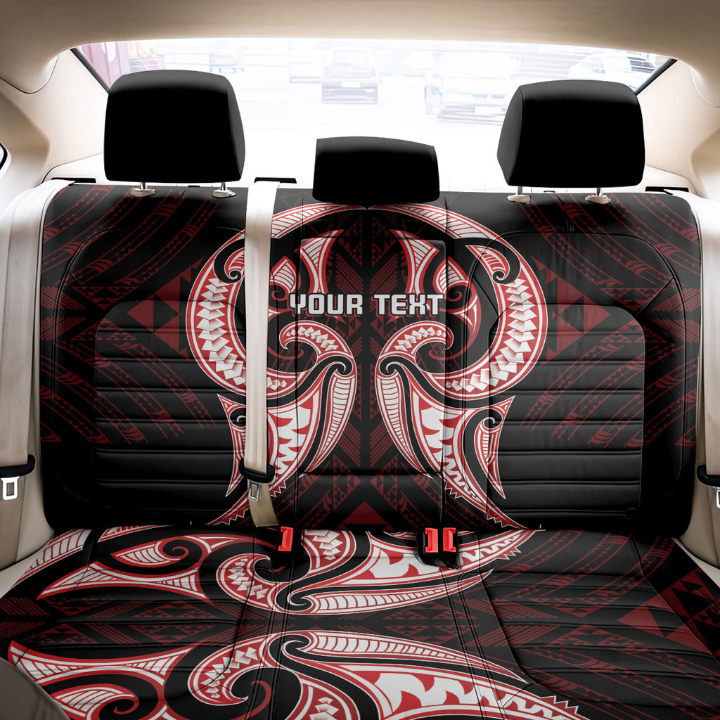 Maori Rugby Custom Ngaru Mangopare Back Car Seat Cover Black Red Whetu Niho Taniwha Motif