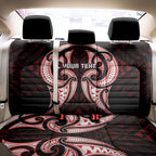 Maori Rugby Custom Ngaru Mangopare Back Car Seat Cover Black Red Whetu Niho Taniwha Motif