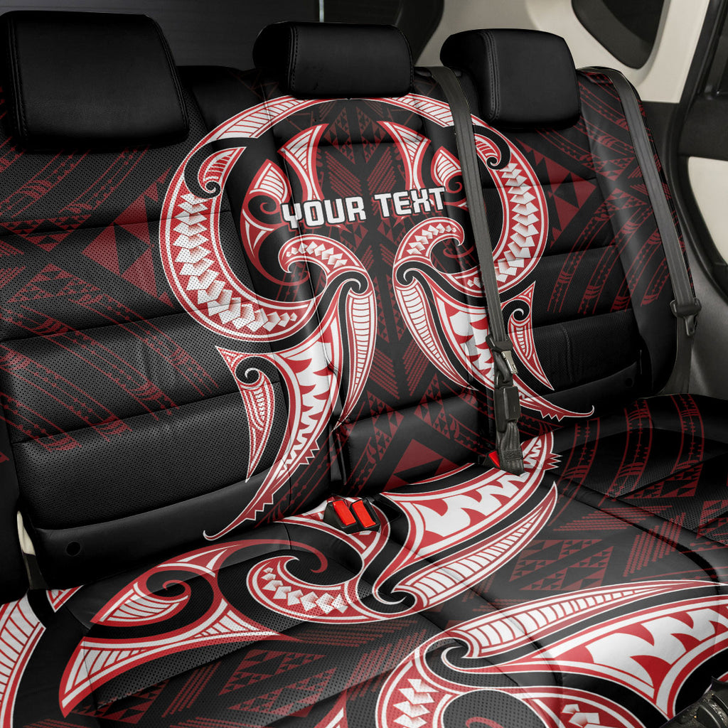 Maori Rugby Custom Ngaru Mangopare Back Car Seat Cover Black Red Whetu Niho Taniwha Motif