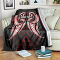 Maori Rugby Custom Ngaru Mangopare Blanket Black Red Whetu Niho Taniwha Motif